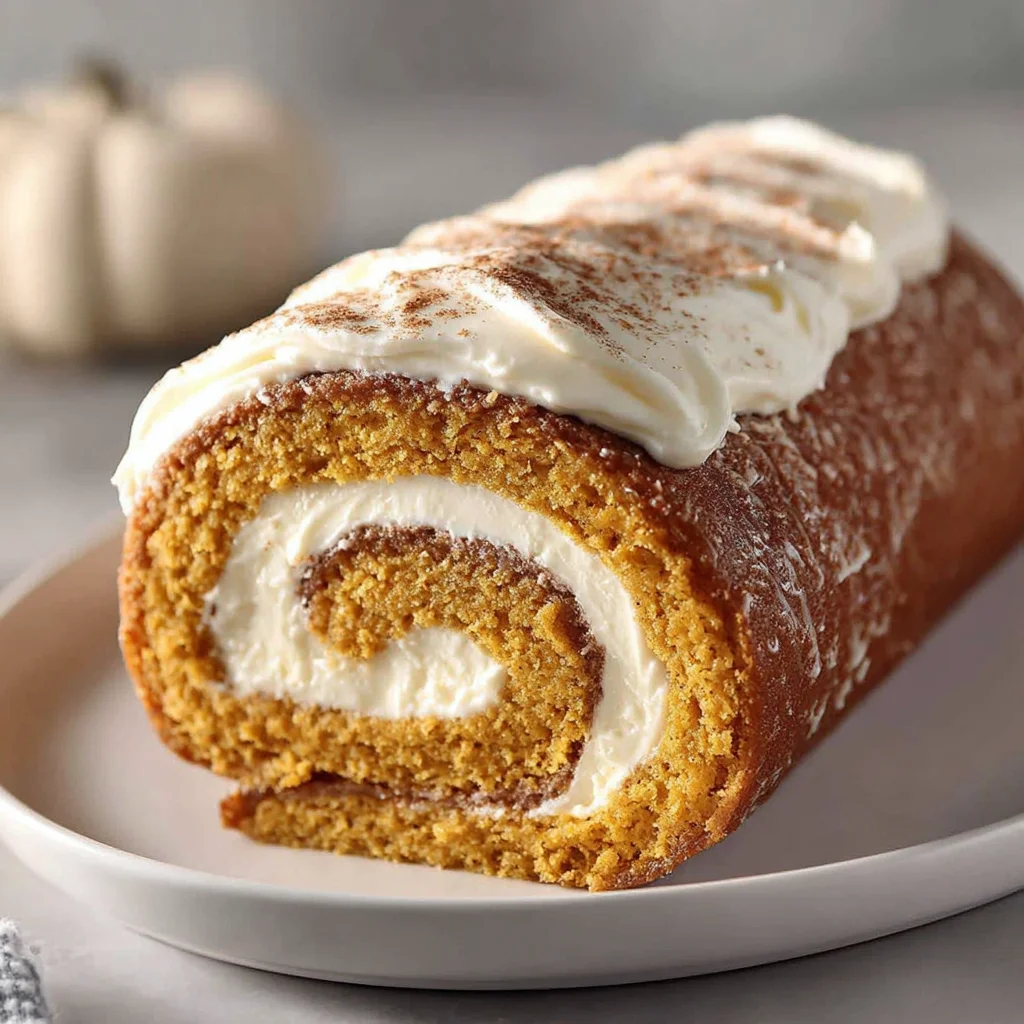 Fall Pumpkin Spice Roll Cake