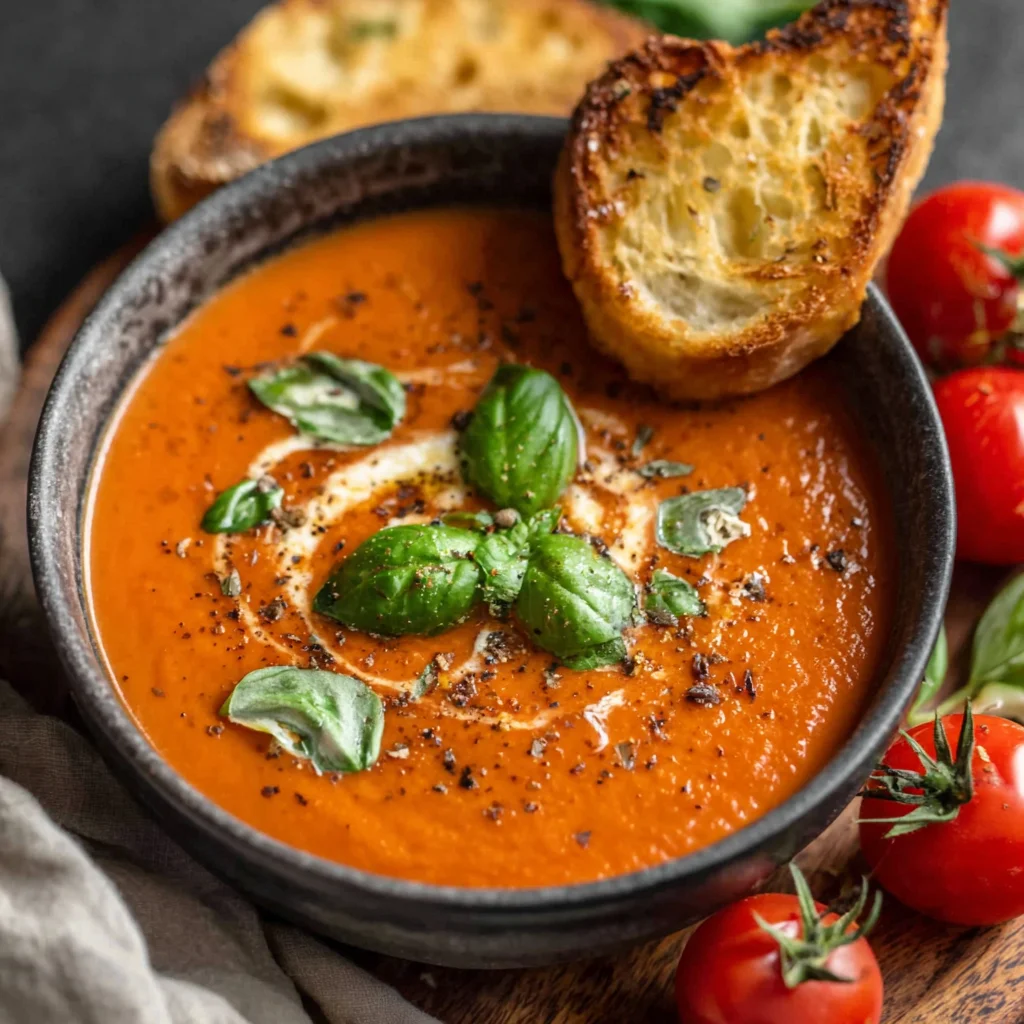 tomato soup with fresh tomatoes
