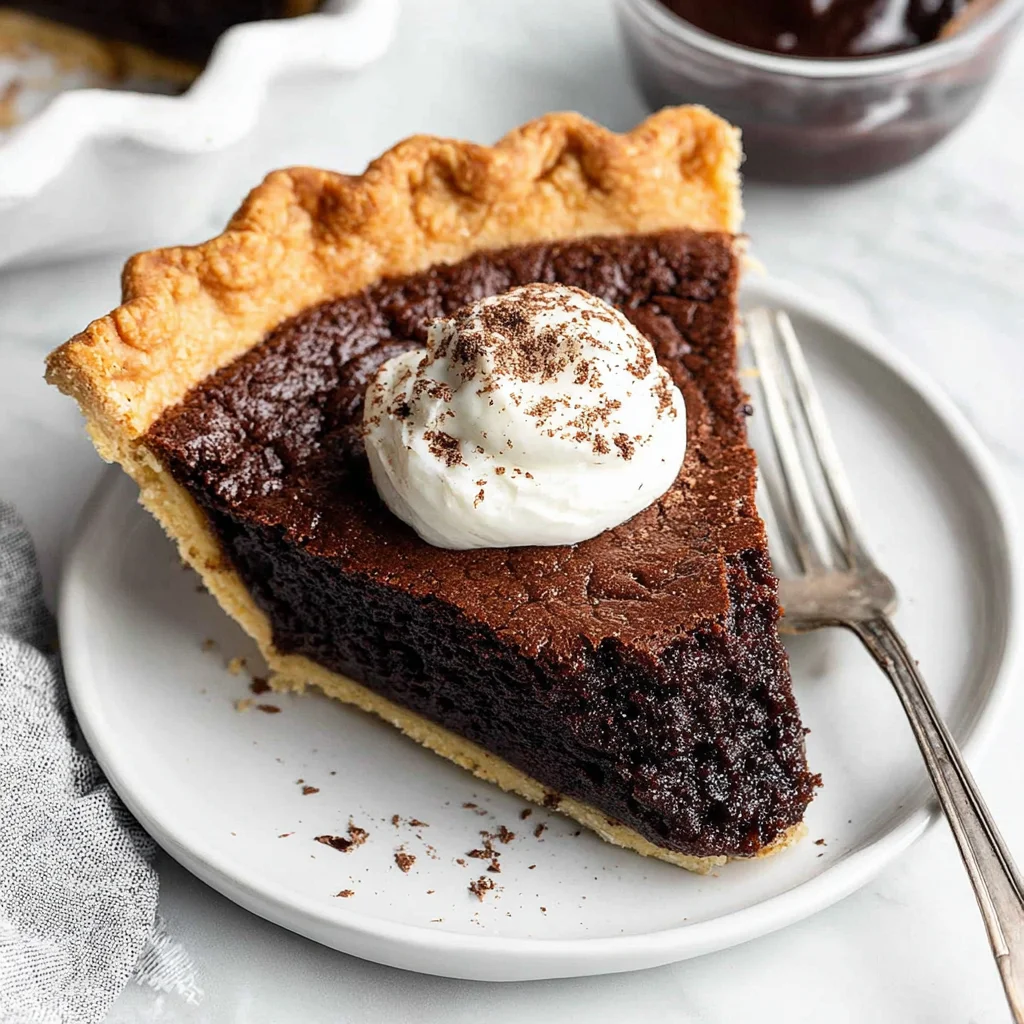 Classic Chocolate Chess Pie with a Buttery Crust
