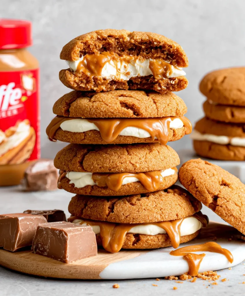 Biscoff stuffed cookies