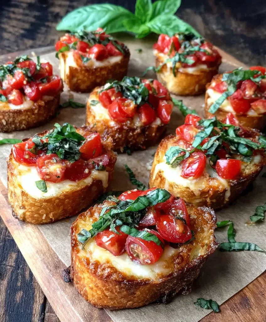 Cheesy Bruschetta Bites