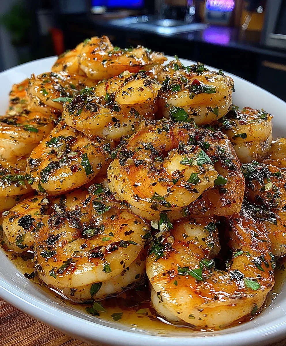 Butter Garlic Shrimp with White Pepper, Paprika, Lemon Juice, and Fresh Herbs