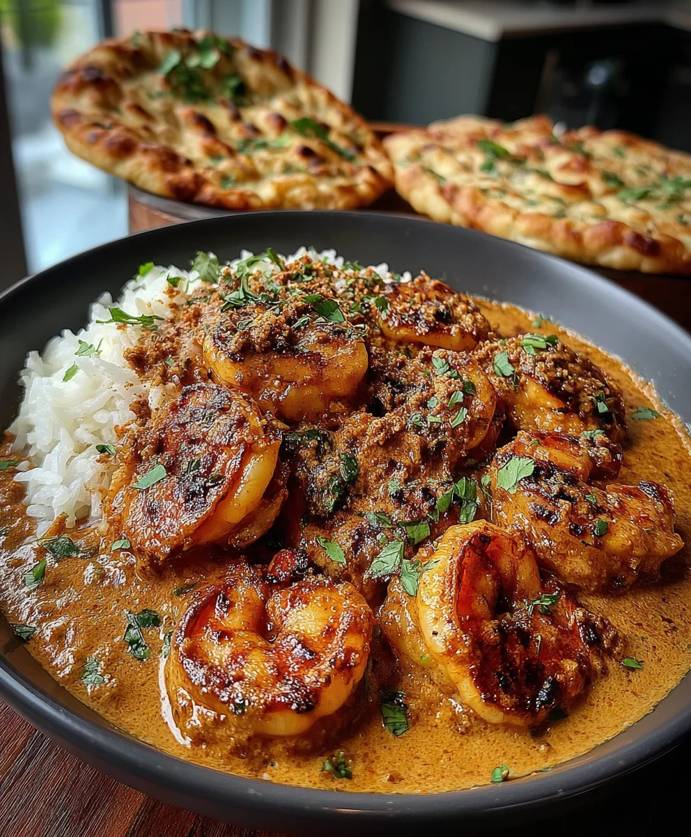 Butter Masala Shrimp with Garam Masala, Kashmiri Chili, and Fresh Cream