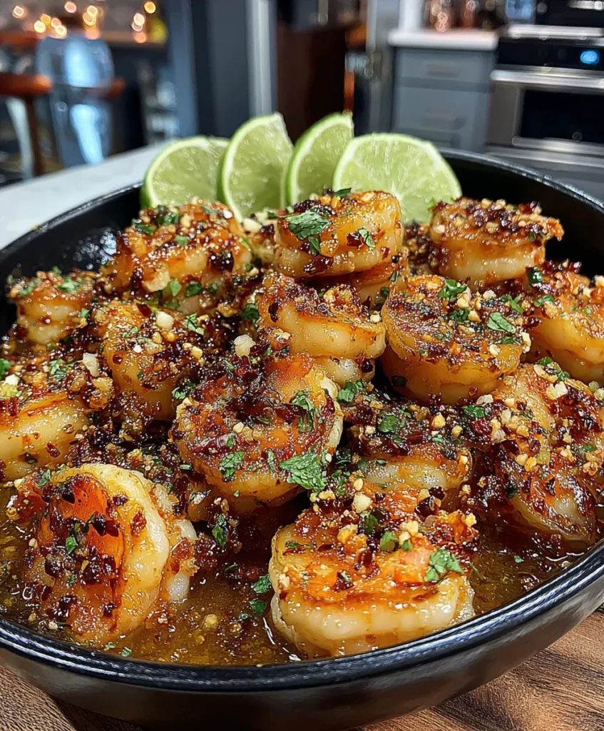 Chili Lime Shrimp with Crushed Red Pepper, Garlic, and Olive Oil