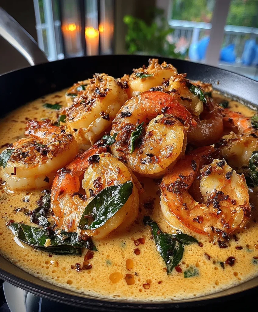 Creamy Coconut Shrimp with Ginger, Garlic, and Curry Leaves