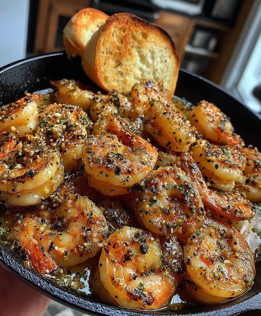 Garlic Butter Shrimp with Lemon Zest, Italian Herbs, and Cracked Black Pepper