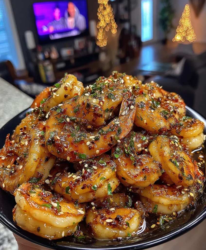 Garlic Chili Shrimp with Lemon Juice, Crushed Red Pepper, and Olive Oil