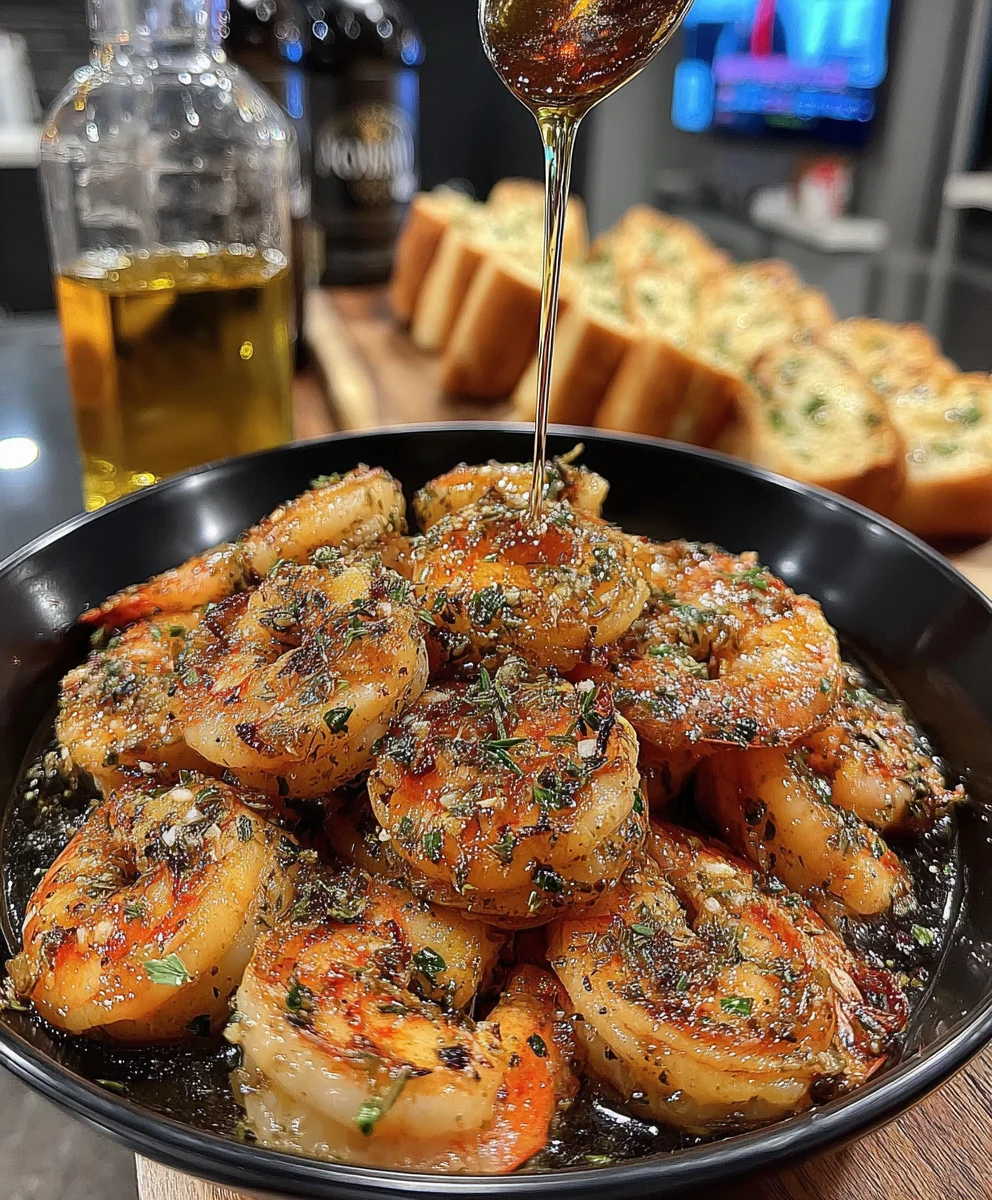 Honey Lemon Shrimp with Fresh Garlic, Olive Oil, and Warm Spices