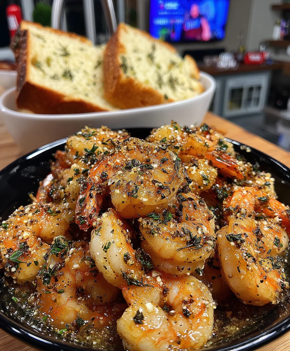 Lemon Pepper Shrimp with Cracked Black Pepper, Garlic, and Thyme