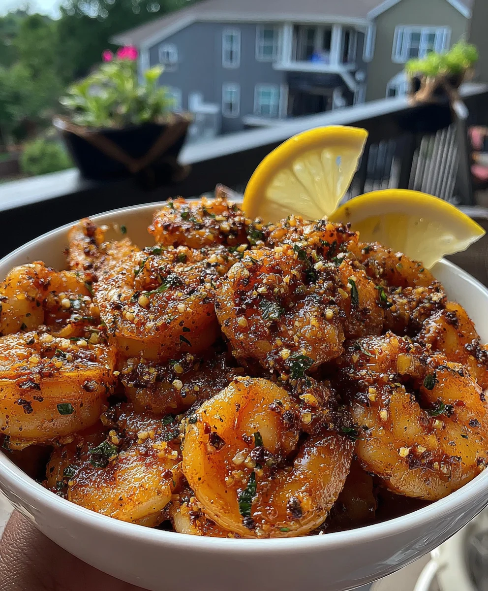 Spicy Cajun Shrimp with Garlic Powder, Onion Powder, and Lemon Juice