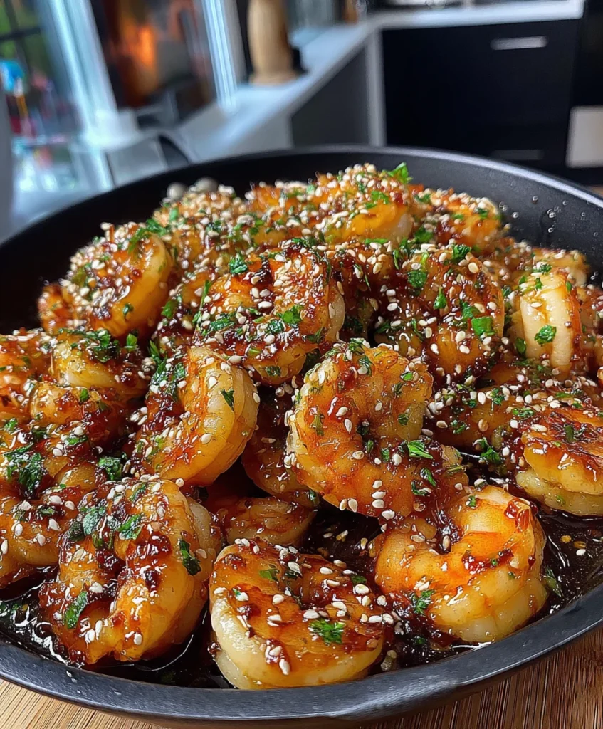 Sweet Chili Shrimp with Garlic, Lime Juice, and Sesame Oil
