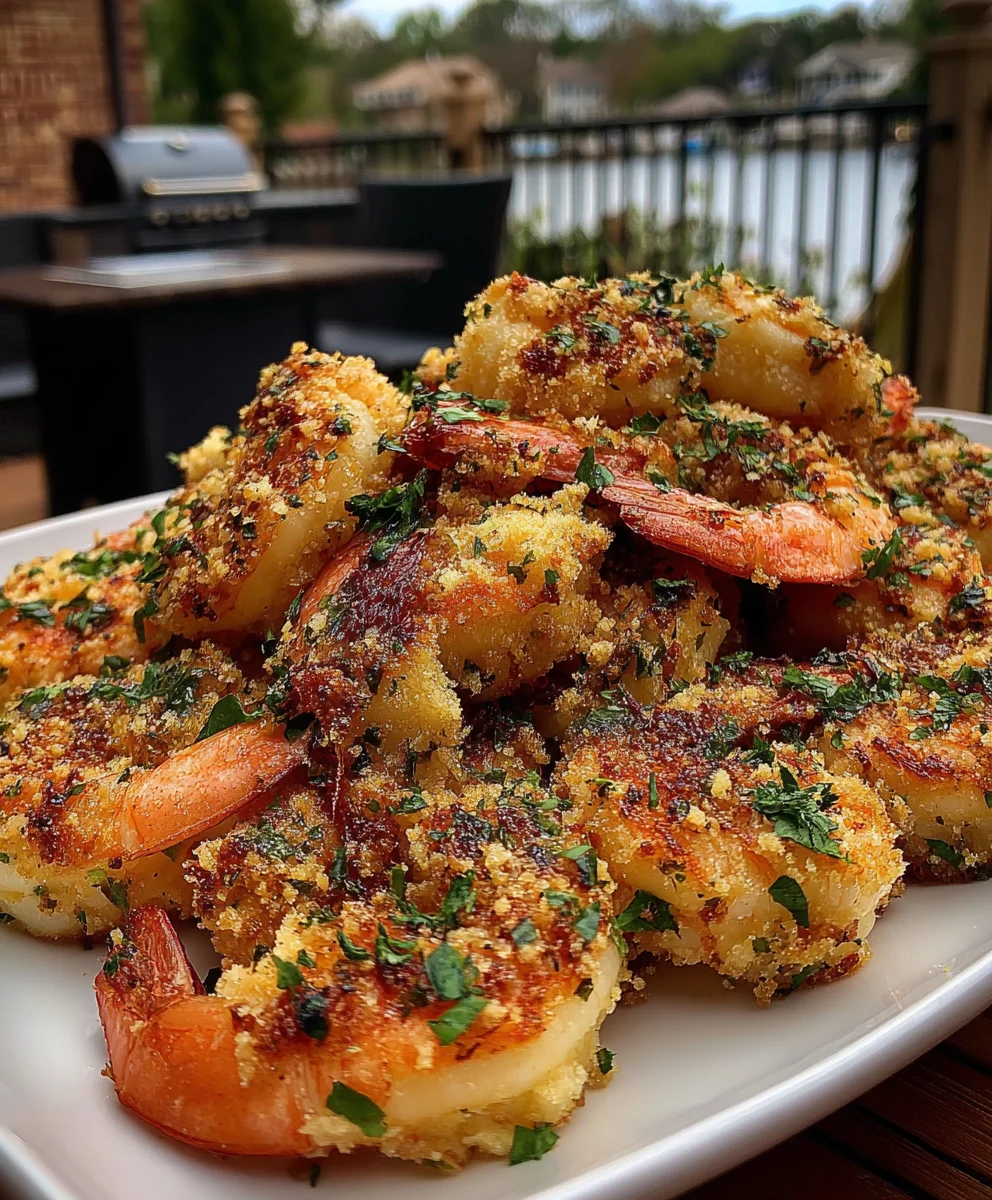Baked Shrimp with Garlic, Olive Oil, Breadcrumbs, and Fresh Herbs
