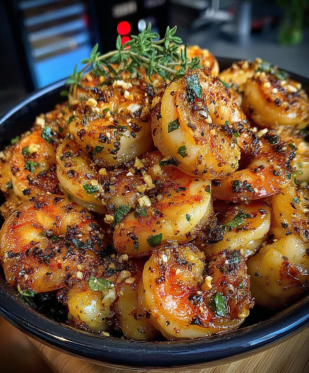 Butter Garlic Shrimp with Black Pepper, Lemon Zest, and Thyme