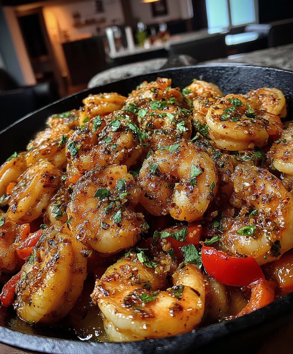 Cajun Butter Shrimp with Roasted Bell Peppers and Herbs