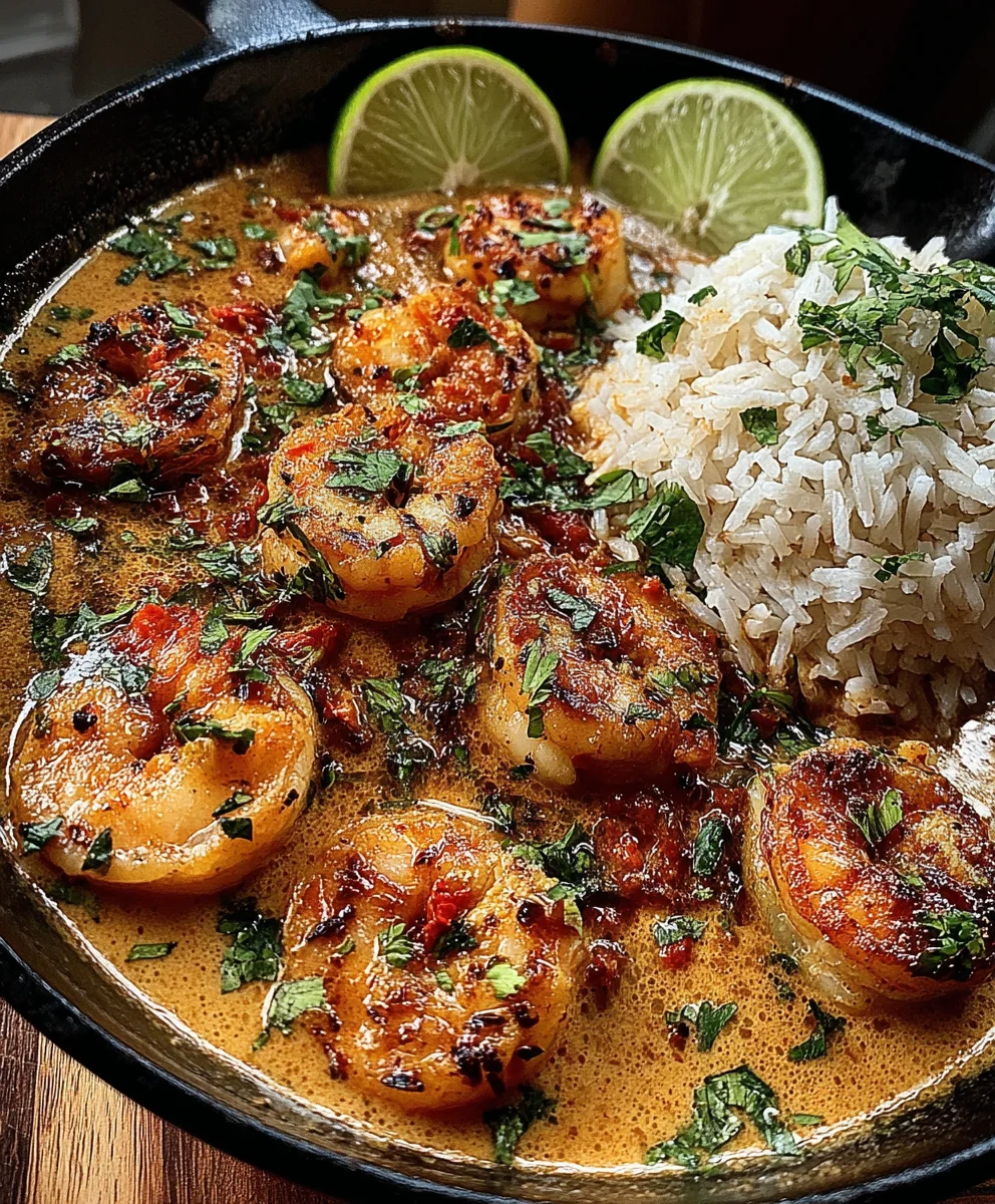 Coconut Milk Shrimp Curry with Ginger and Fresh Cilantro