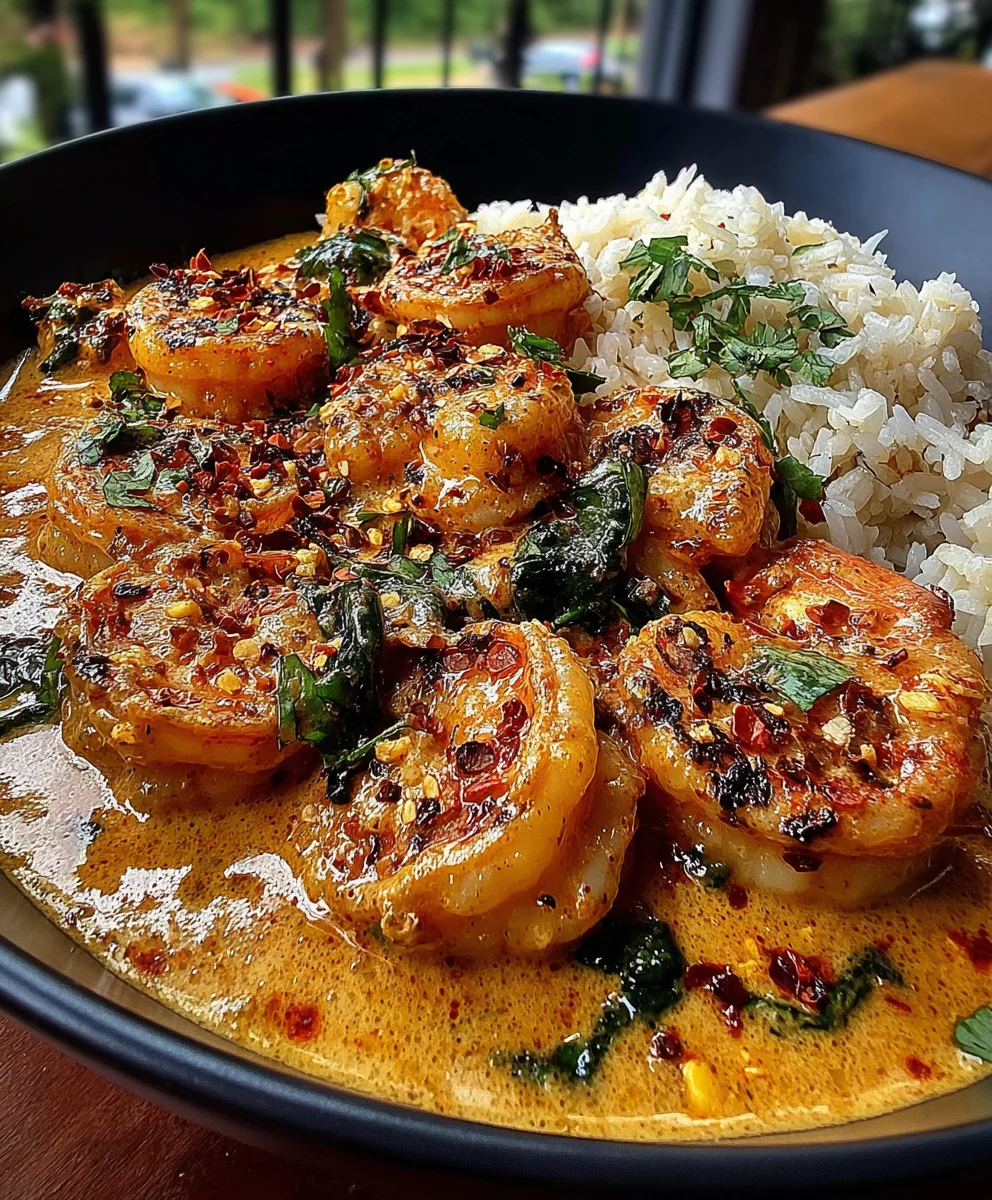 Creamy Coconut Shrimp Curry with Ginger, Turmeric, Garlic, and Warm Spices