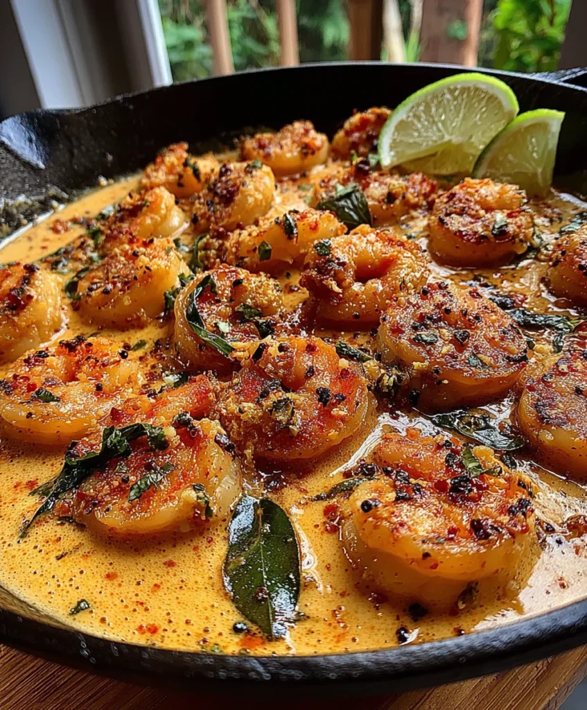 Creamy Coconut Shrimp with Curry Leaves, Turmeric, and Lime