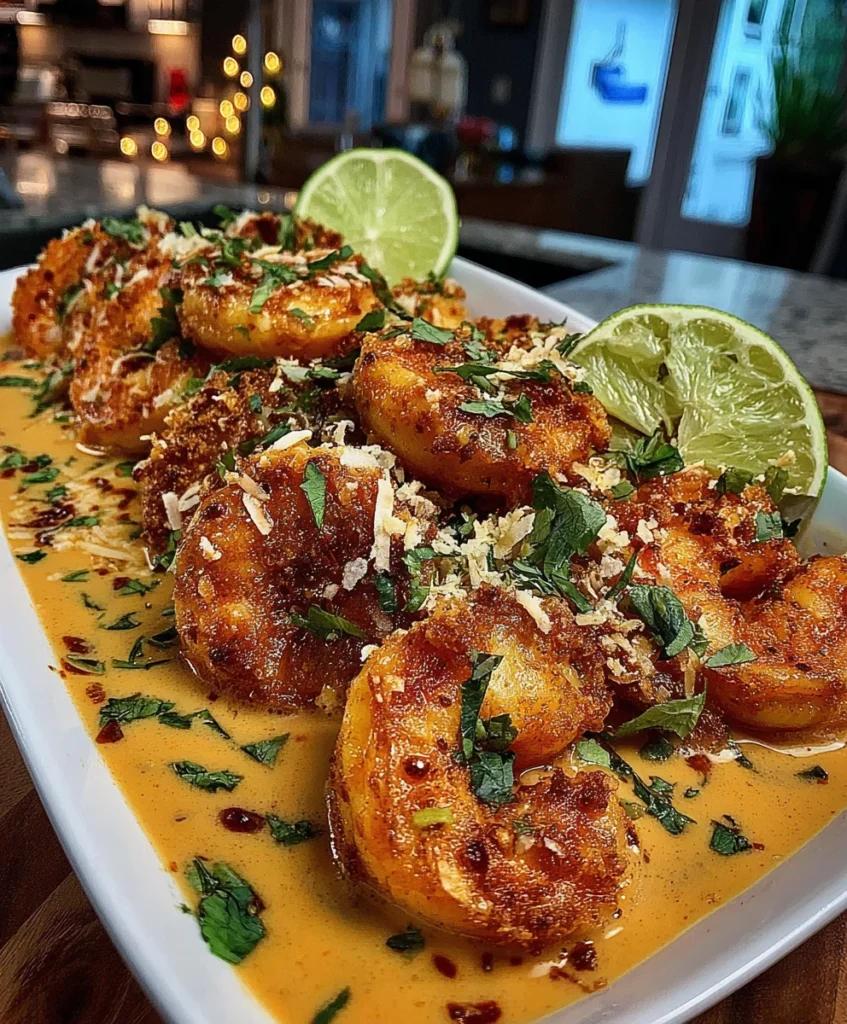 Creamy Coconut Shrimp with Turmeric, Curry Leaves, and Lime Zest