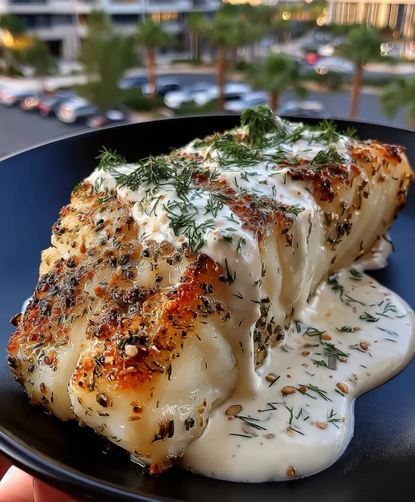 Creamy Dill Cod with Greek Yogurt, Lemon Zest, and Herb Sauce