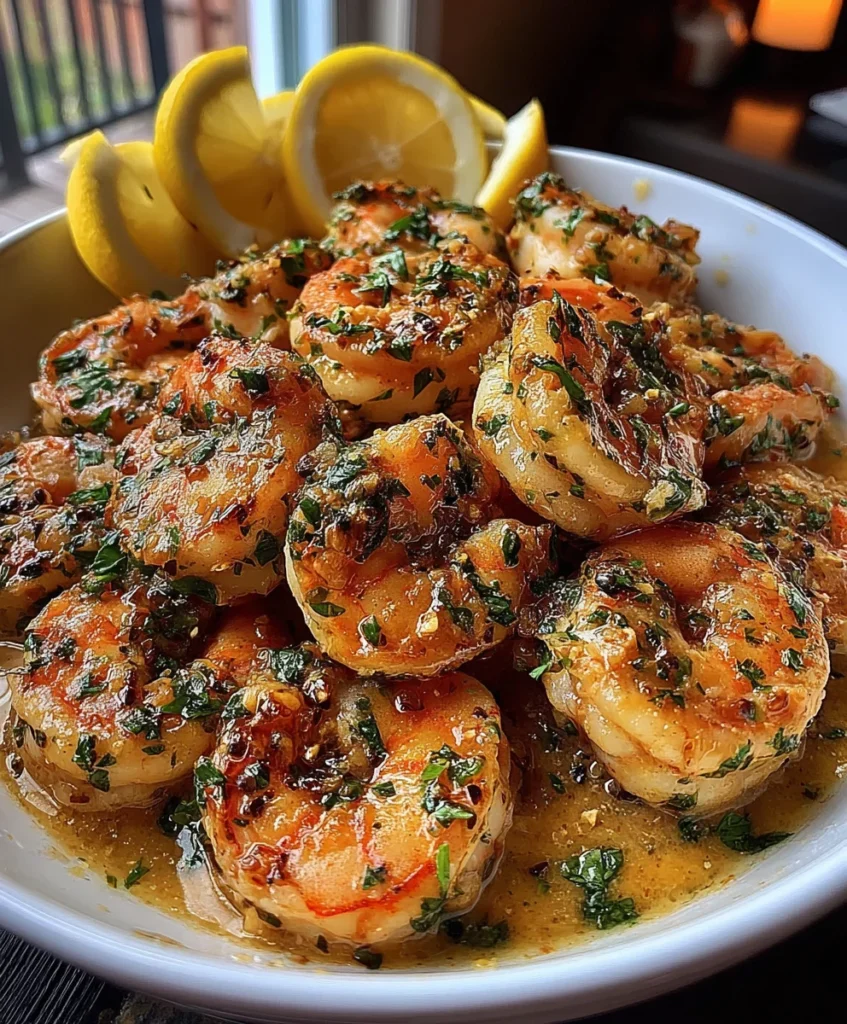 Creamy Garlic Butter Shrimp with Lemon and Fresh Parsley