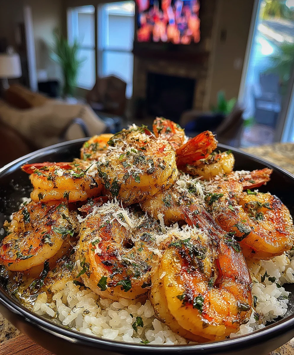 Creamy Garlic Butter Shrimp with Parmesan and Fresh Parsley