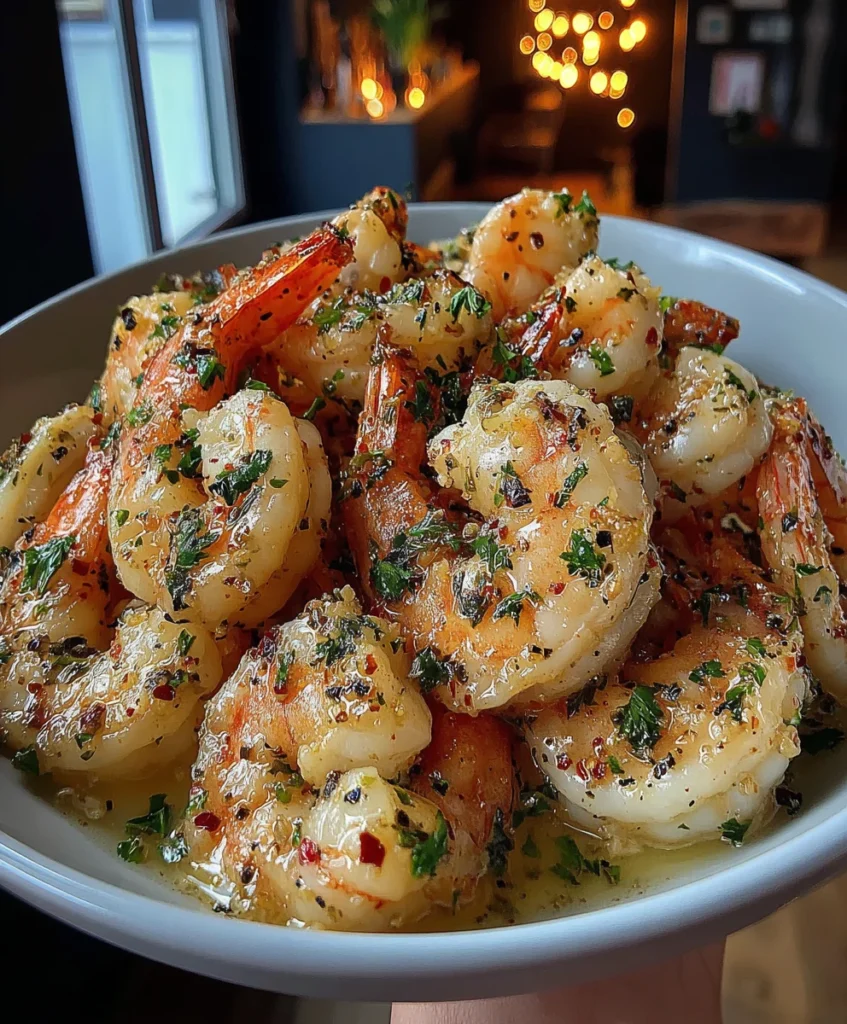 Creamy Garlic Shrimp with Butter, Black Pepper, and Fresh Parsley