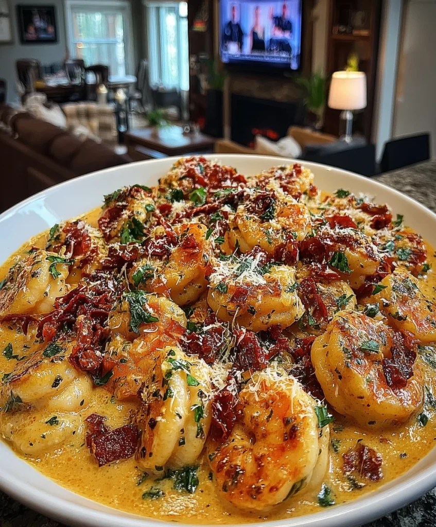 Creamy Tuscan Shrimp with Sun-Dried Tomato Parmesan Sauce