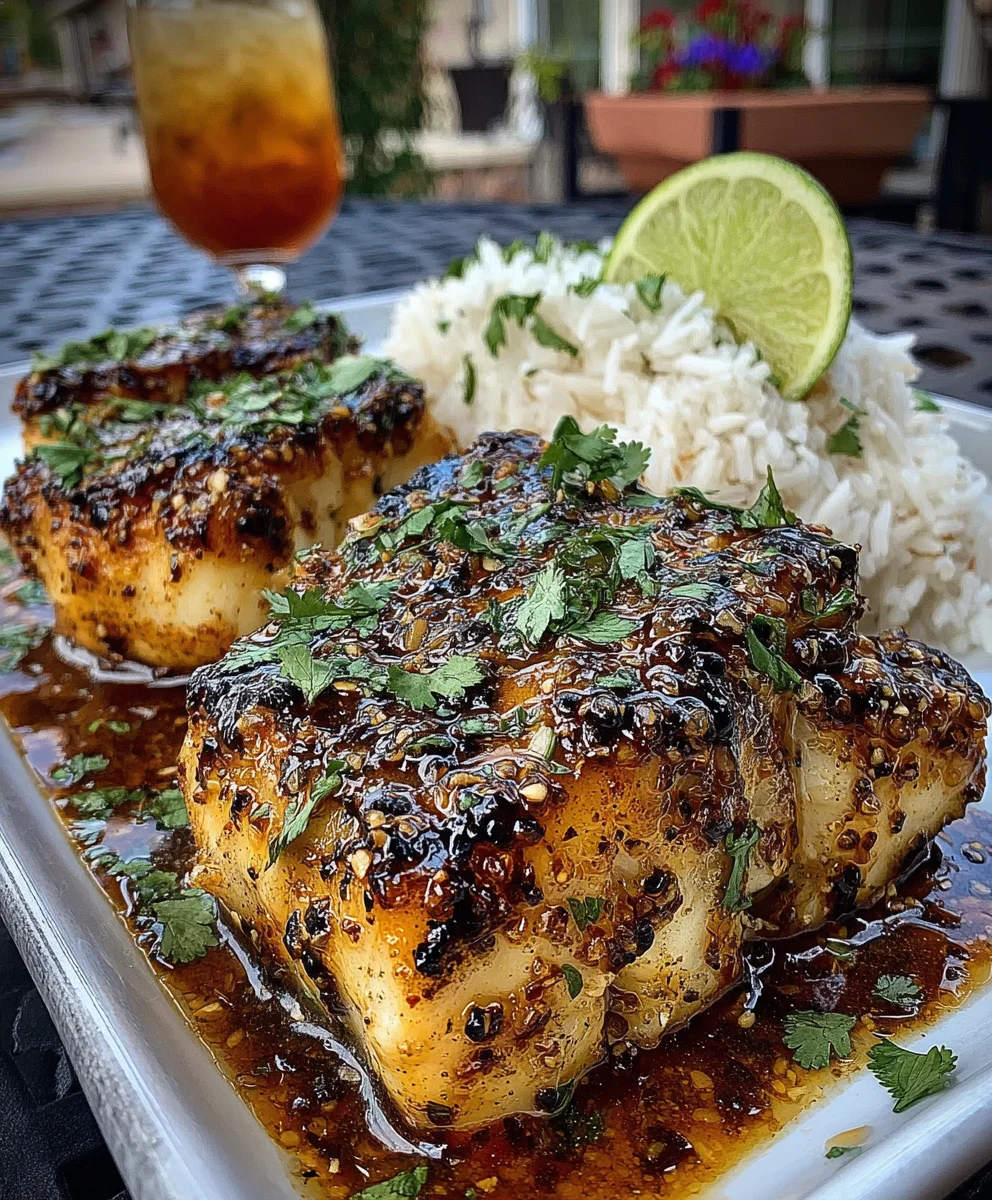 Garlic Butter Cod with Honey-Lime Glaze and Fresh Cilantro