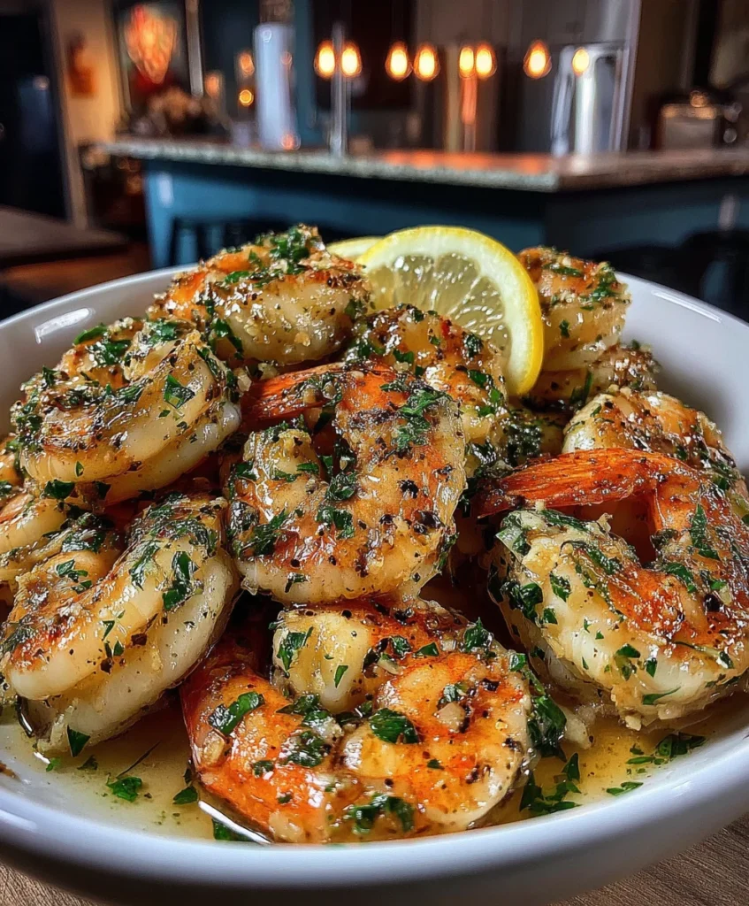 Garlic Butter Shrimp with Fresh Parsley, Lemon Juice, and Black Pepper