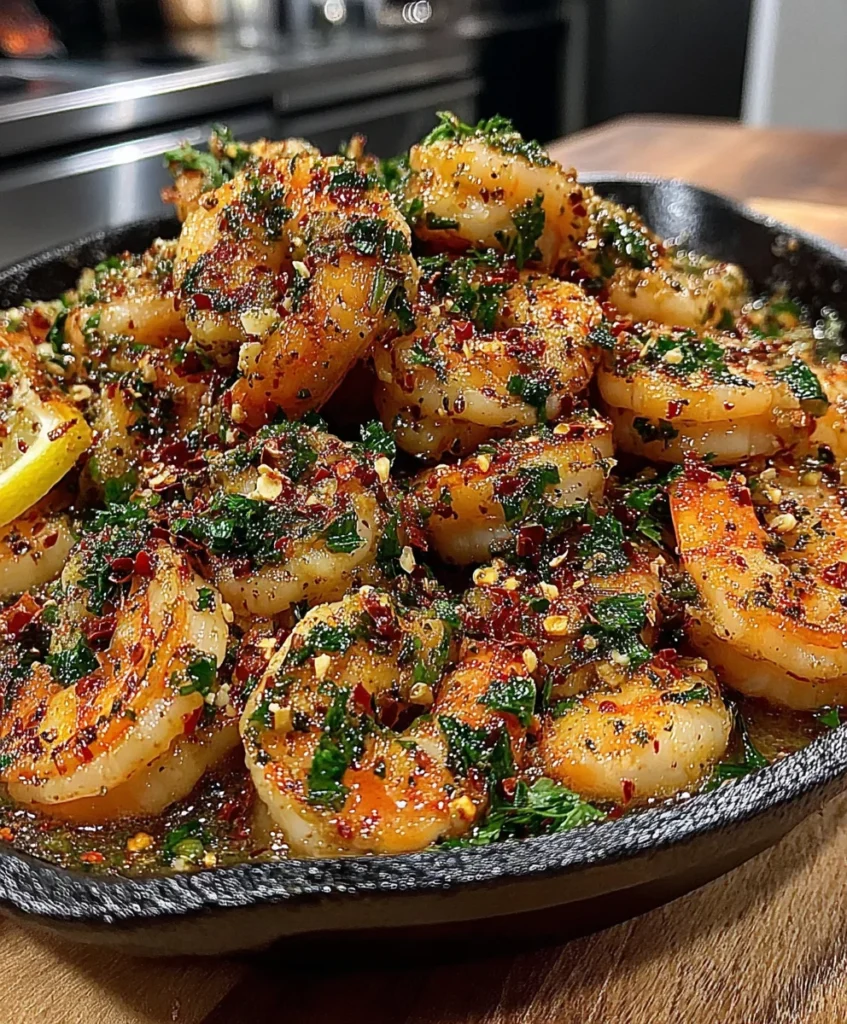 Garlic Butter Shrimp with Lemon, Fresh Parsley, and Red Chili Flakes