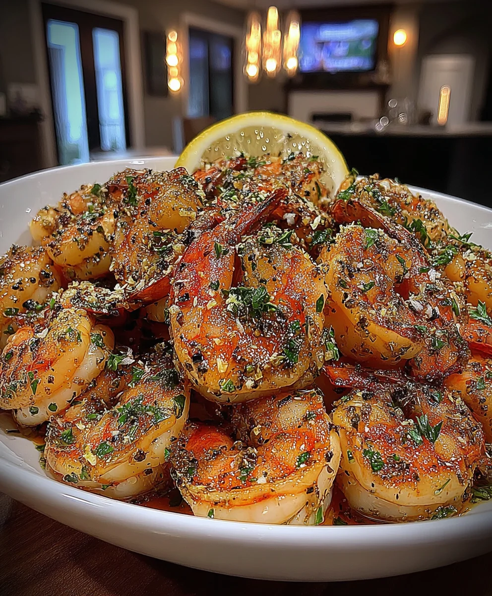 Garlic Butter Shrimp with Lemon Zest, Fresh Parsley, and Black Pepper