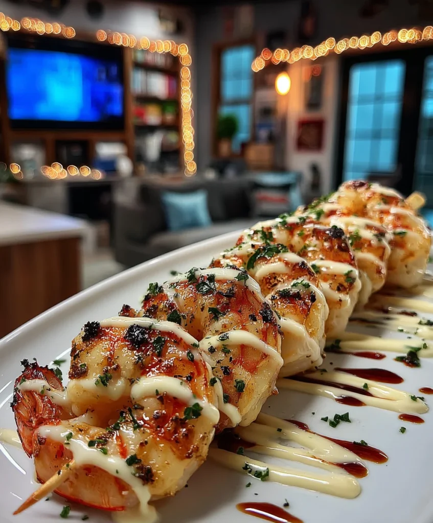 Grilled Shrimp Skewers with Garlic Yogurt Sauce