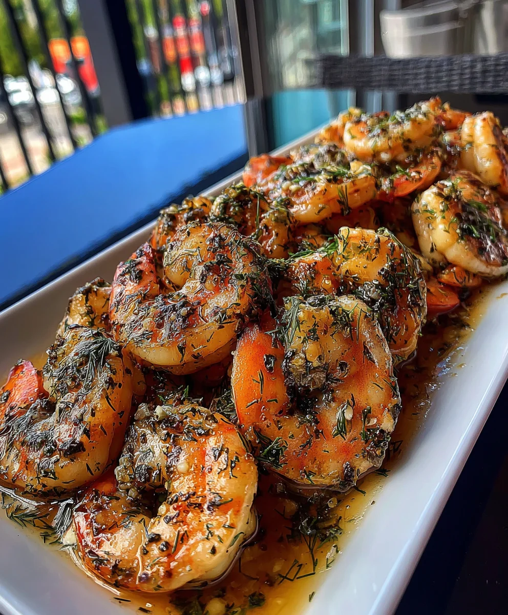 Lemon Garlic Shrimp with White Pepper, Fresh Dill, and Butter