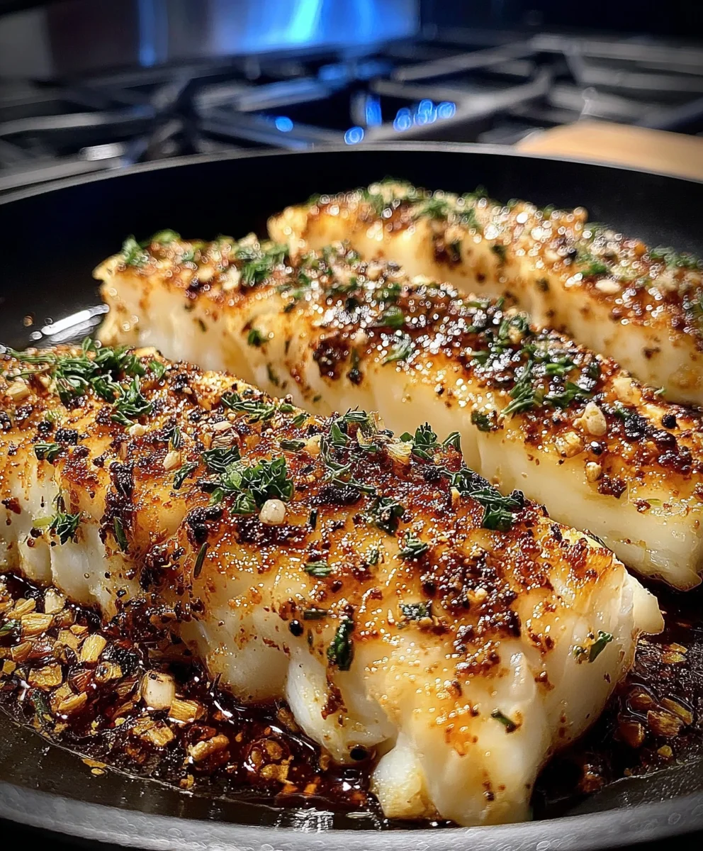 Lemon Pepper Alaska Pollock with Olive Oil, Garlic, and Cracked Pepper