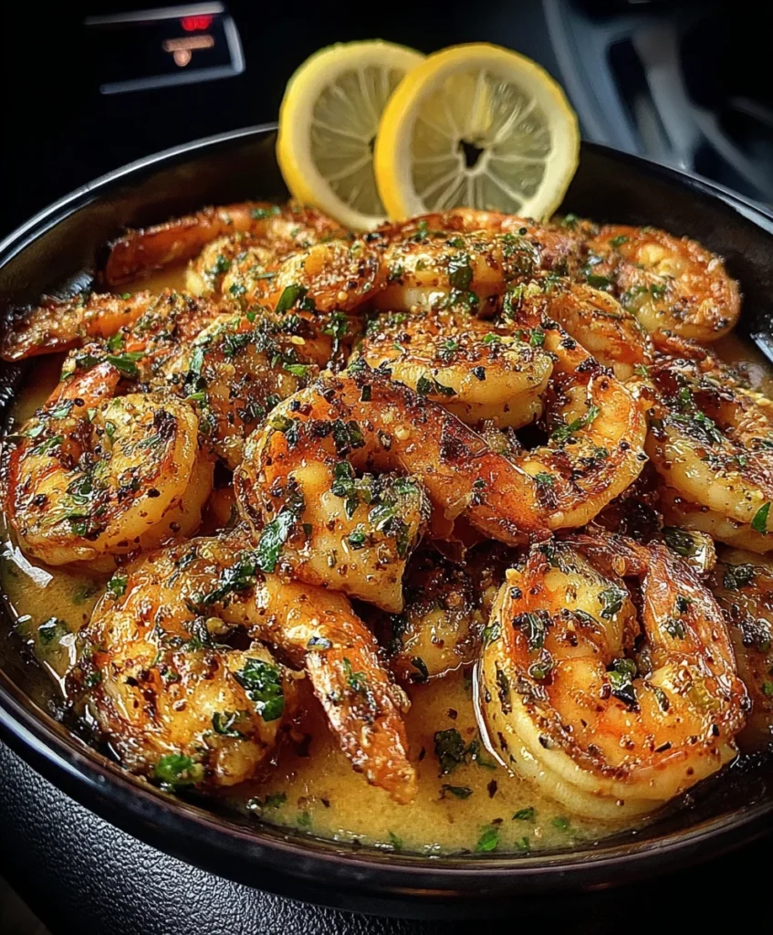 Lemon Pepper Shrimp with Butter Sauce and Fresh Herbs