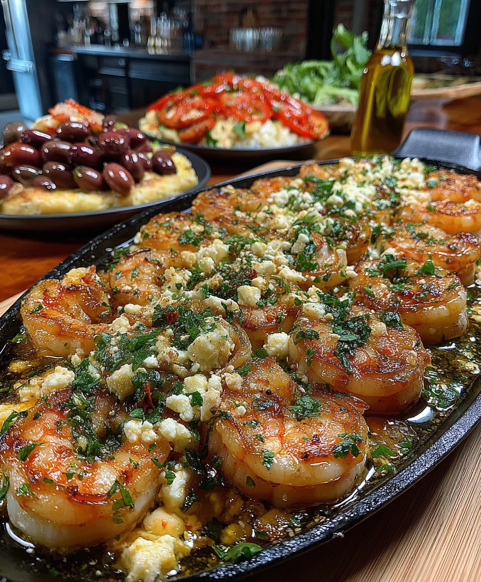 Mediterranean Shrimp with Roasted Peppers, Feta, and Olive Oil