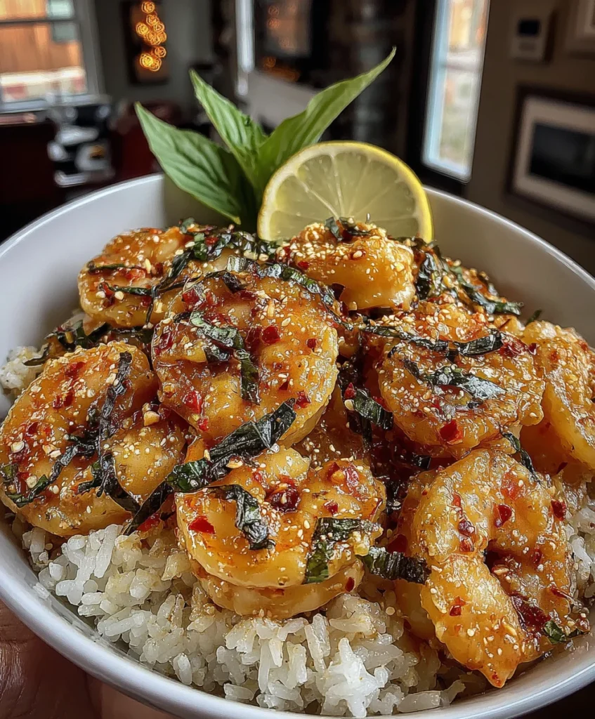 Spicy Coconut Red Curry Shrimp with Lemongrass and Basil