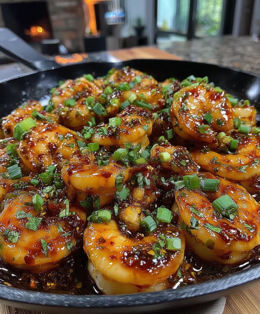 Spicy Garlic Shrimp with Red Chili Paste, Butter, and Green Onions