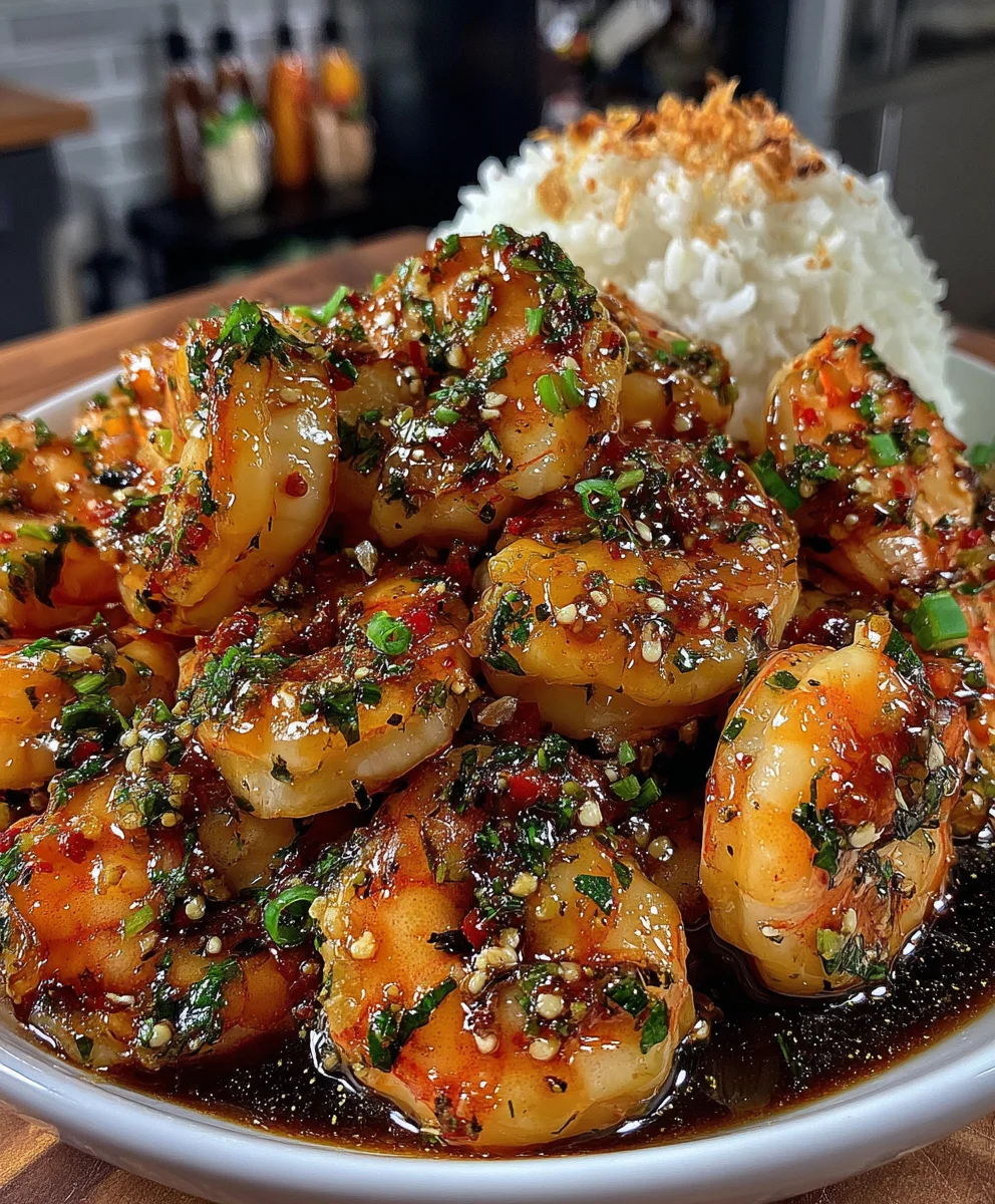 Sweet Chili Shrimp with Soy Sauce, Ginger, and Toasted Garlic