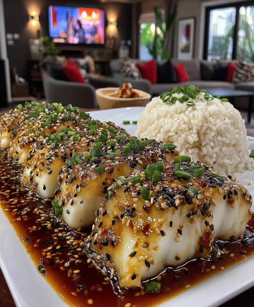 Thai-Inspired Cod with Sweet Chili, Soy-Ginger, and Green Onion Sauce