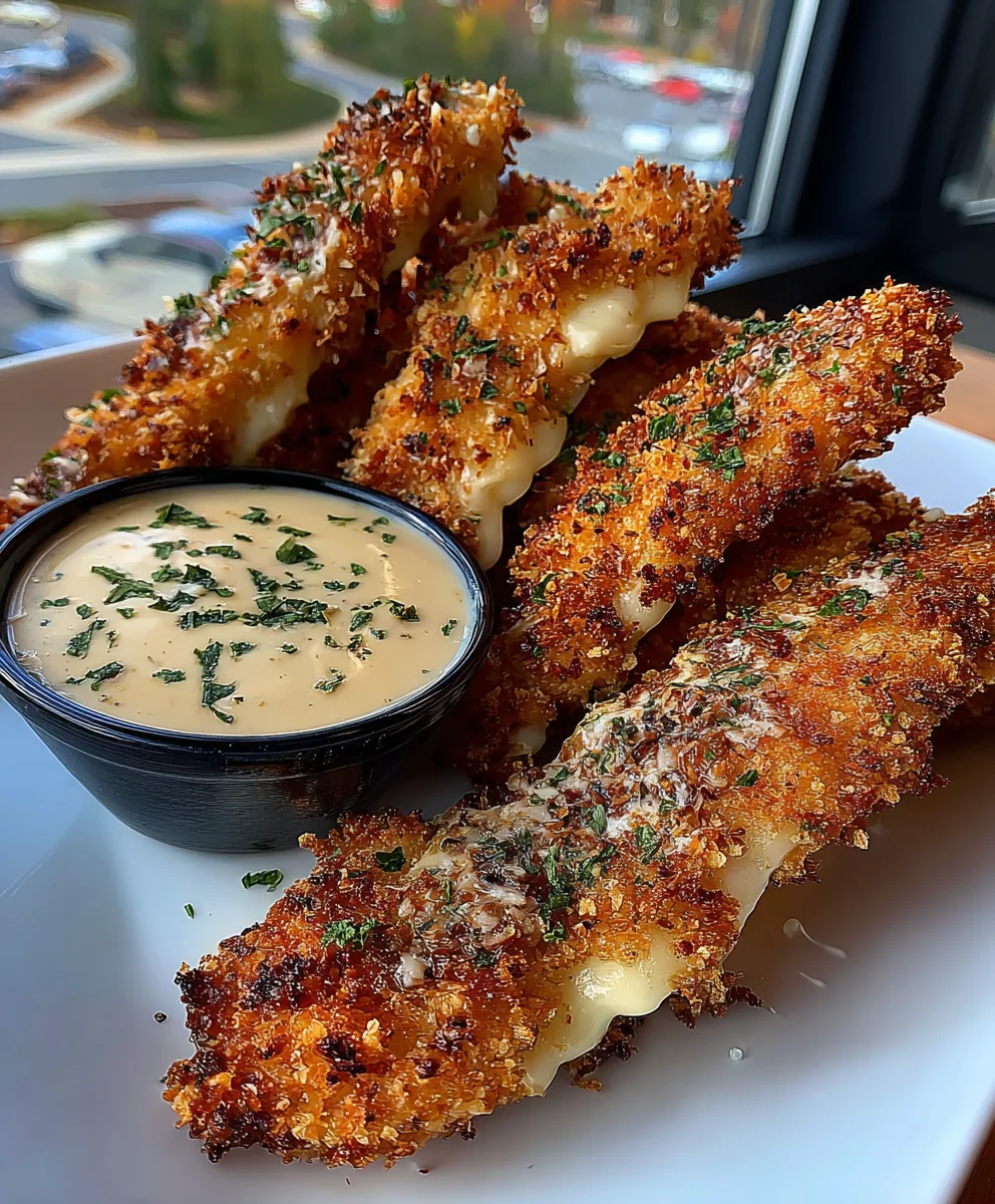 Crispy Chicken Tenders with Creamy Garlic Parmesan Sauce