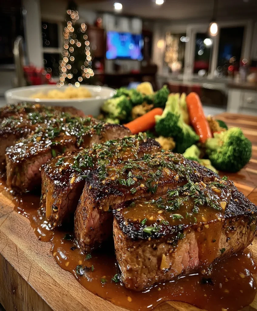 Garlic Herb Butter Steak with Savory Brown Gravy
