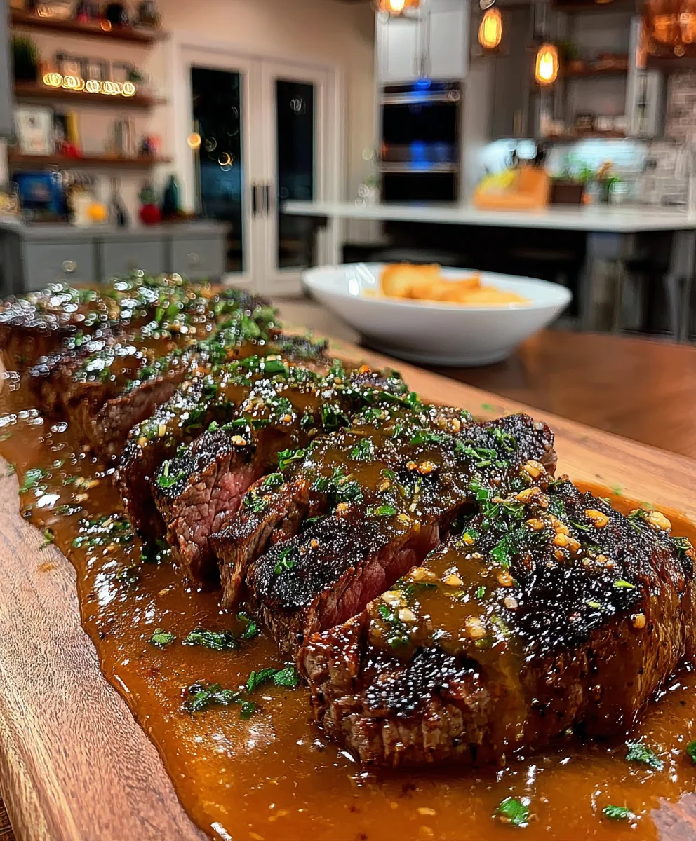 Juicy Garlic Butter Steak with Homestyle Brown Gravy Sauce