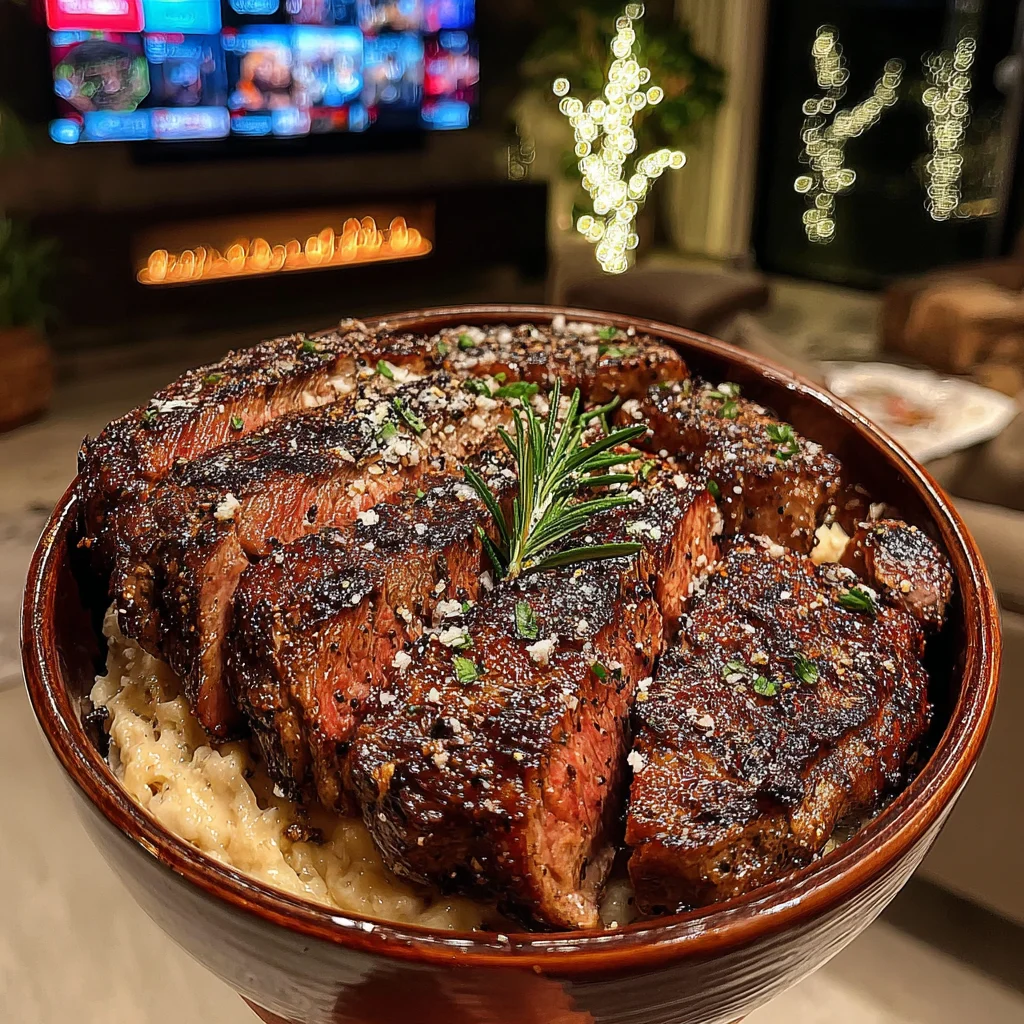 Black Garlic and Rosemary-Crusted Ribeye with Smoked Sea Salt Butter