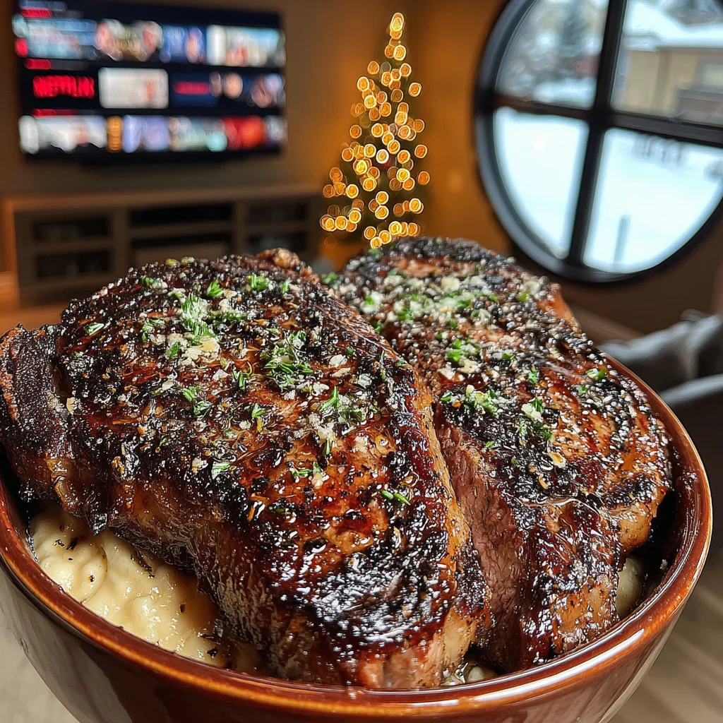 Brown Butter and Marjoram-Crusted Ribeye with Lemon-Caper Compound Butter