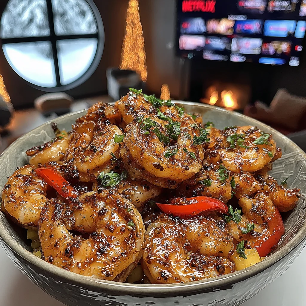 Caribbean Jerk Shrimp with Fresh Mango Salsa and Red Bell Peppers