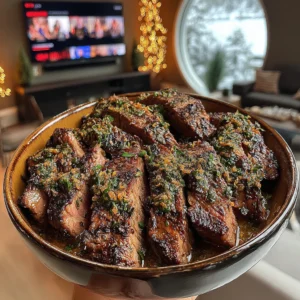 Lemon-Zest and Parsley-Crusted Skirt Steak with Blistered Tomato Chimichurri