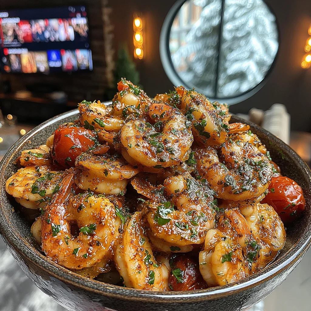 Saffron Infused Shrimp with Roasted Cherry Tomatoes and Fresh Parsley
