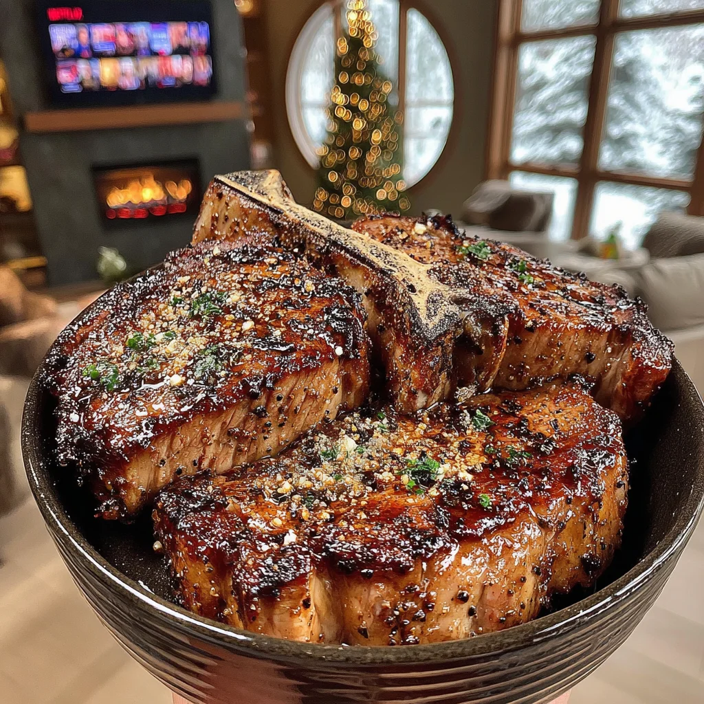 Smoked Salt and Marjoram-Crusted Porterhouse with Herb-Scented Compound Butter
