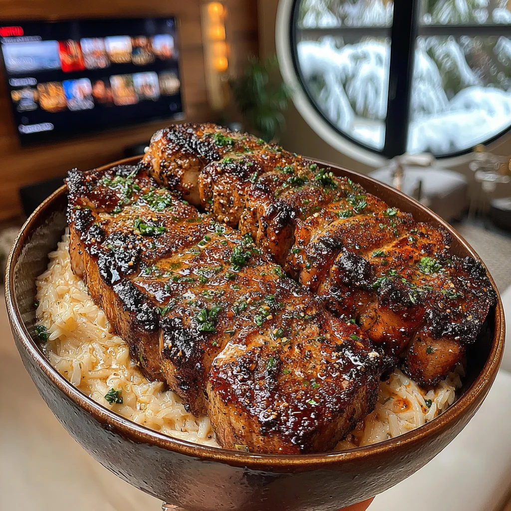 Toasted Fennel and Chili-Crusted New York Strip with Lemon-Parsley Compound Butter